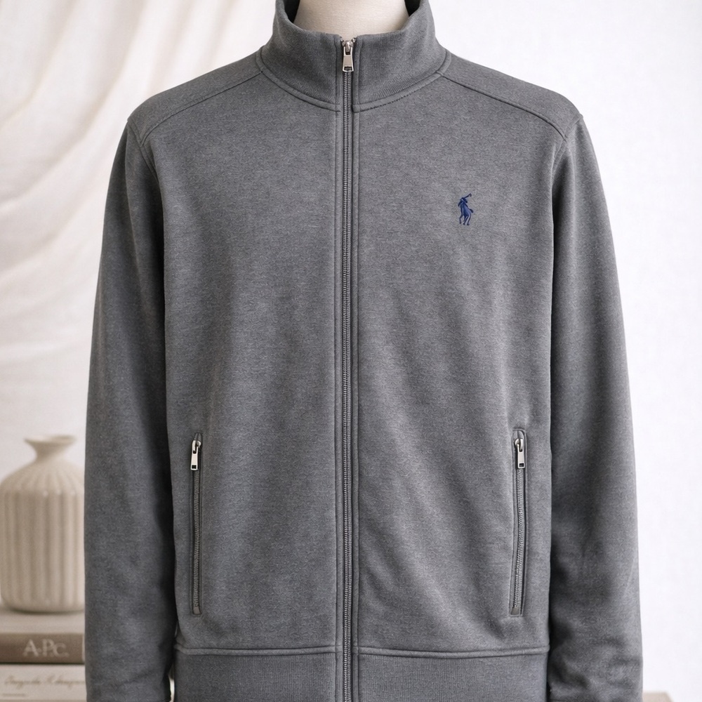 Polo Ralph Lauren - Gray Double Knit Track Jacket 2XL | Pacific 44 Curated